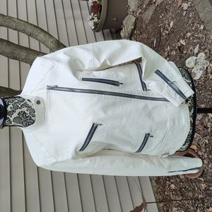 7 for all mankind white Moto Jacket